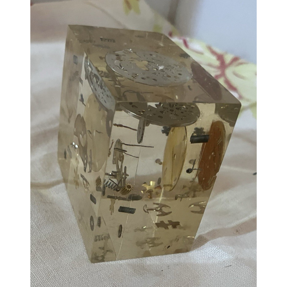 Exploding Watch In Resin Steampunk Modernist Paperweight MCM - Picture 2 of 9
